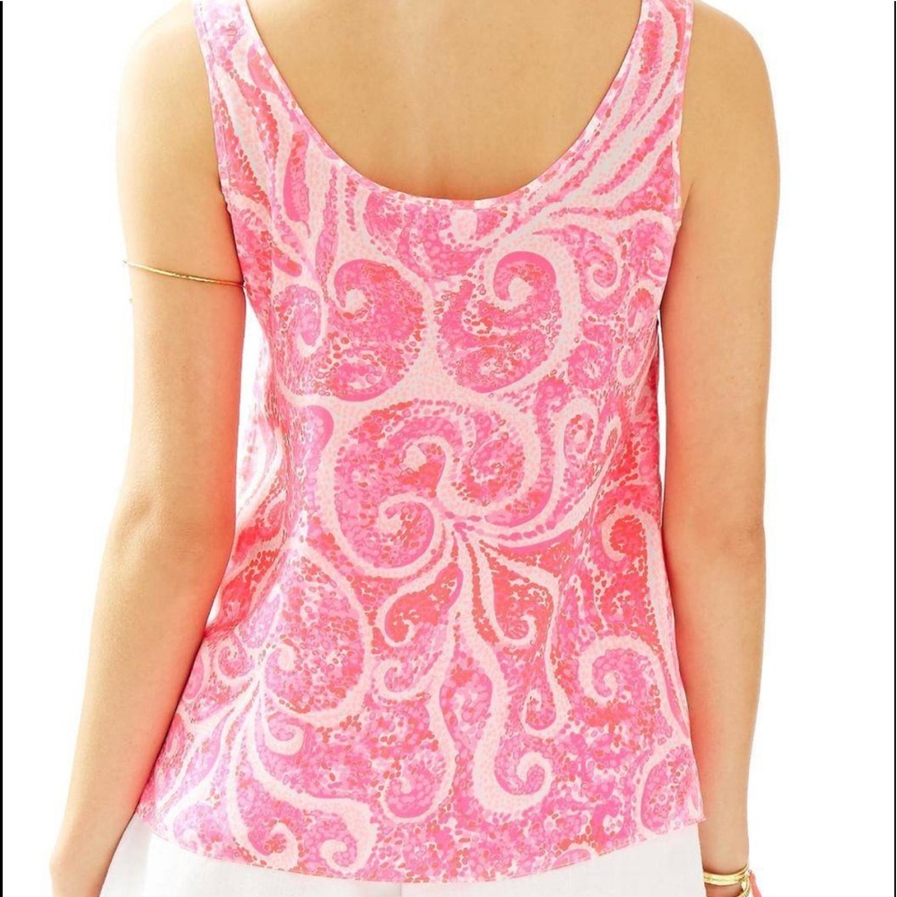 Lilly Pulitzer Pink Swirl Print Sleeveless Tank - Picture 7 of 7